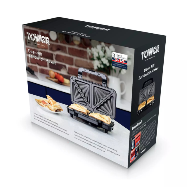 Tower T27013 Deep Fill Sandwich Maker Black
