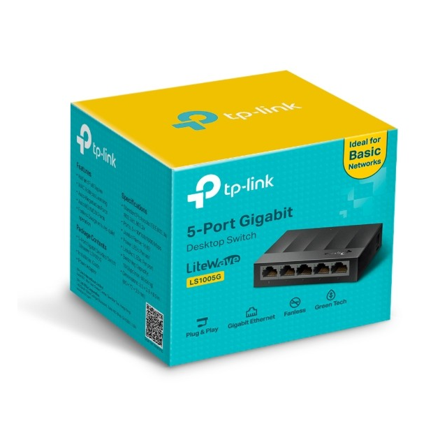 Tp-Link LS1005G 5-Port Gigabit Desktop Switch Litewave Black