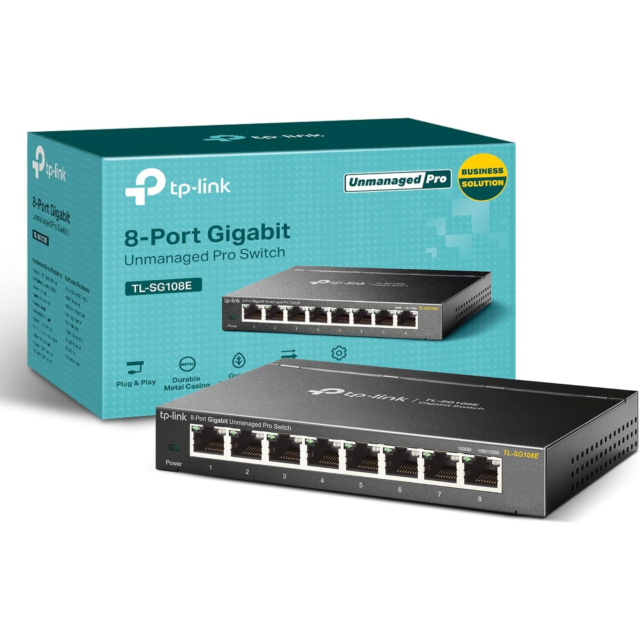 Tp-Link TL-SG108E 8-Port Gigabit Easy Smart Switch Black