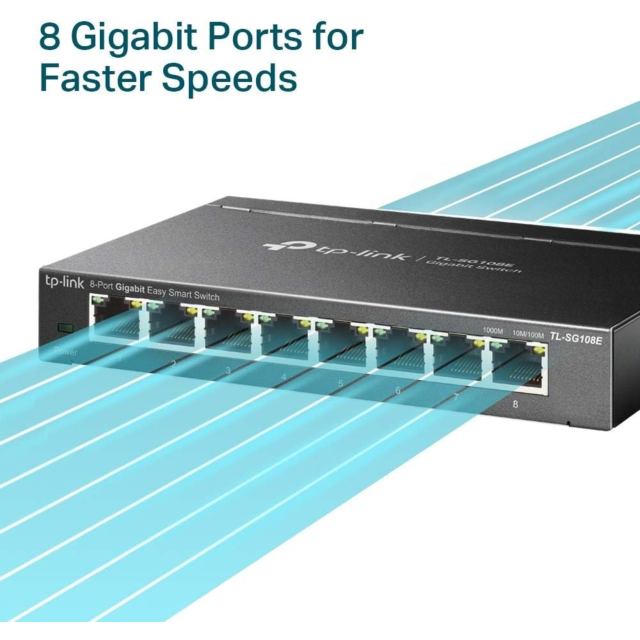 Tp-Link TL-SG108E 8-Port Gigabit Easy Smart Switch Black