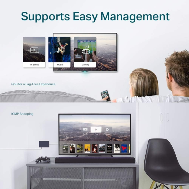 Tp-Link TL-SG108E 8-Port Gigabit Easy Smart Switch Black