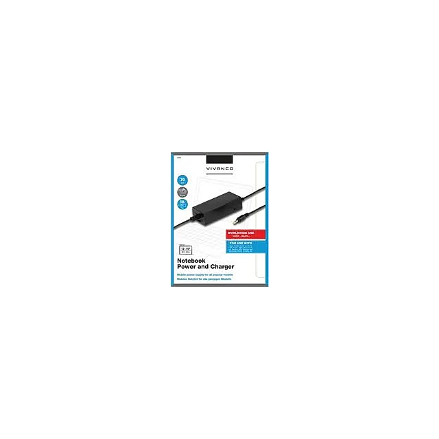 Vivanco 34317 Notebook Power And Charger, 70W, 10X Tips Black