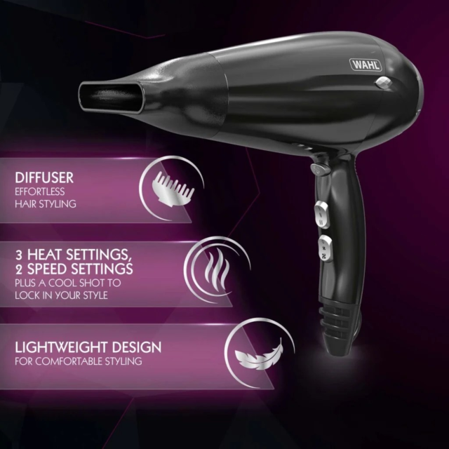 Wahl ZY151 2000W Power Shine Hair Dryer Black