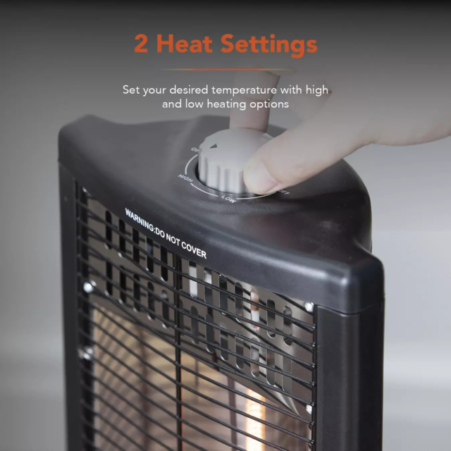 Warmlite WL42013 1Kw Carbon Heater With Oscillation Black