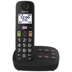 Panasonic KX-TGU130EB Digital Cordlessphone, Easy To Use, Single Unit Black