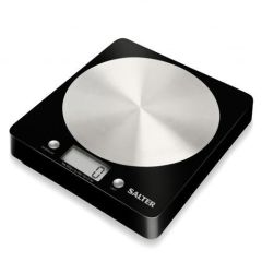Salter 1036 BLACK Electronic Kitchen Scale With Stainless Steel Platorm