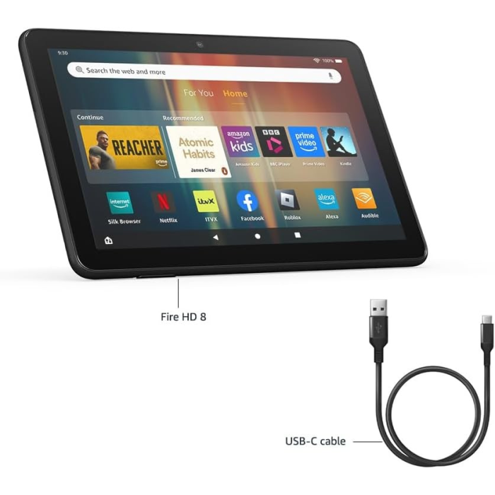 amazon fire HD8【32GB】 2024 Black Fire HD 8 Tablet, 8